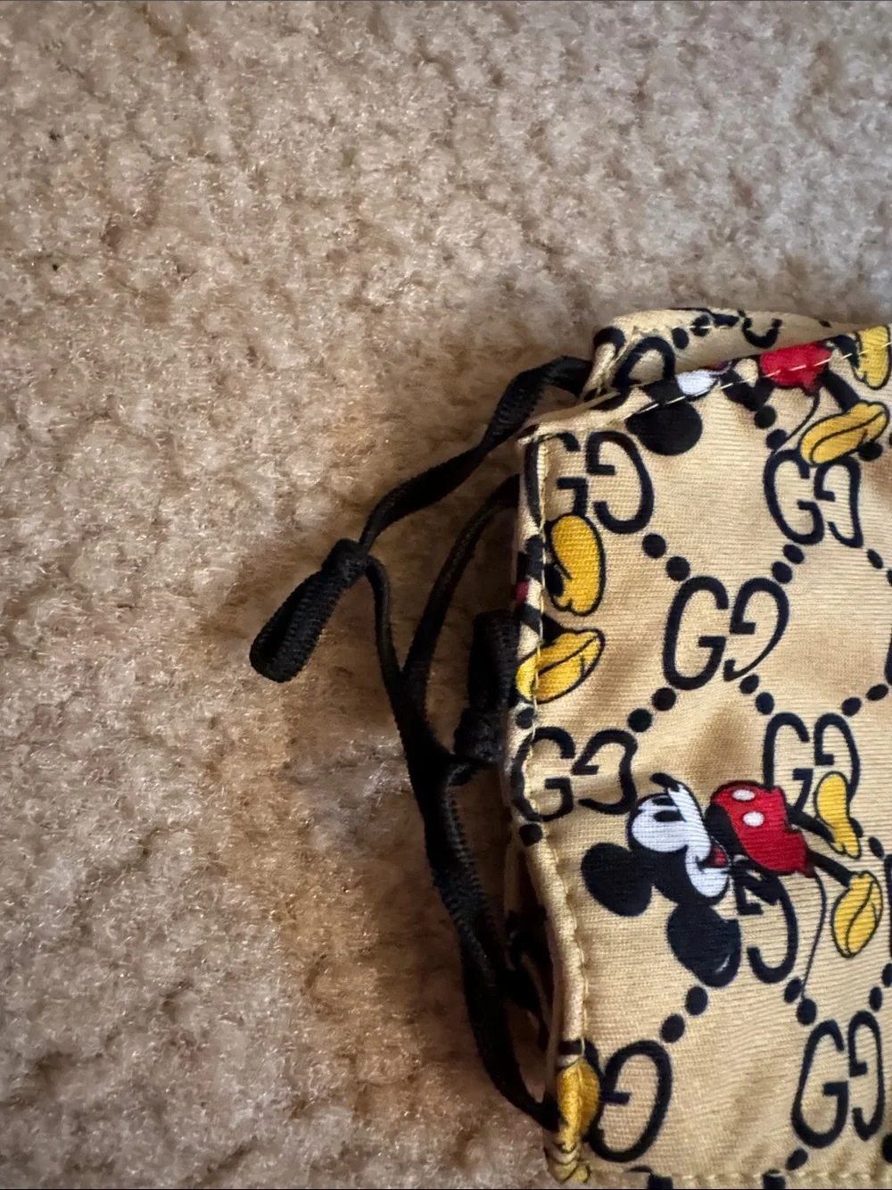 Yellow Mickey Mouse Face Mask